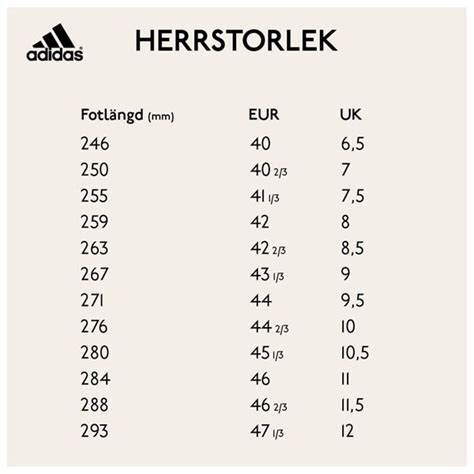 adidas skor storleksguide